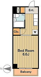 京王相模原線 京王永山駅 バス12分 中村下車 徒歩1分の賃貸マンション 4階1Kの間取り