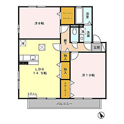 ファミール 2LDKの間取図画像