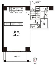 クイズ恵比寿 4階1Kの間取り
