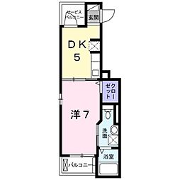 京王線 長沼駅 徒歩7分の賃貸アパート 3階1DKの間取り