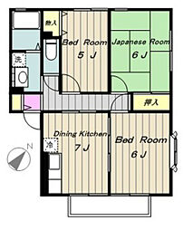 クイーンズコート 1階3DKの間取り