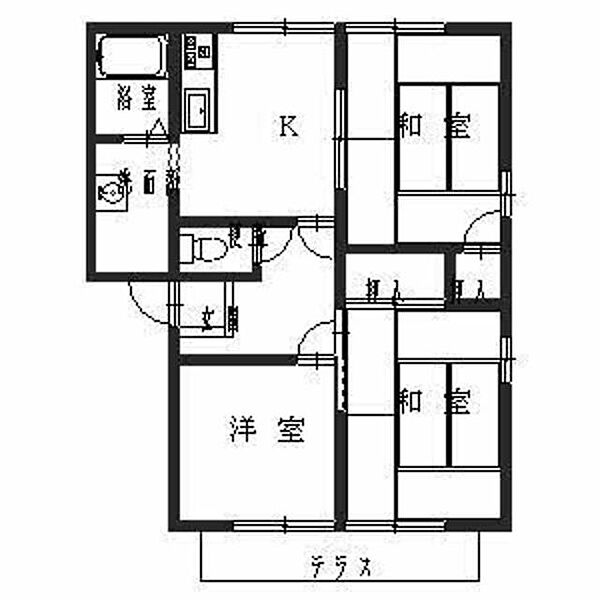 フレグランスブーケ 0102｜京都府舞鶴市愛宕上町(賃貸アパート3K・1階・46.00㎡)の写真 その2