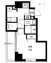 アーバンパーク綾瀬III 4階1Kの間取り