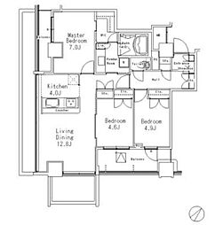 MFPR目黒タワー 3LDKの間取図画像