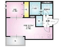 ＲＥＧＡＬＥＳＴ 北越谷 1階1LDKの間取り