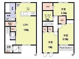 パールグレイス 3SLDKの間取図画像