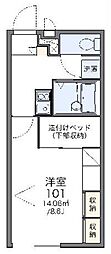 レオパレスサンハイム3 1Kの間取図画像
