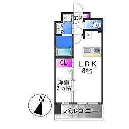 大阪市東成区玉津2丁目マンション 1LDKの間取図画像