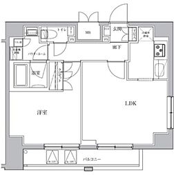 JR山手線 品川駅 徒歩16分の賃貸マンション 11階1LDKの間取り