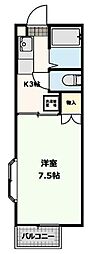 ファミーユ東和泉 1Kの間取図画像