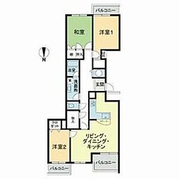高宮ハウスA 3LDKの間取図画像