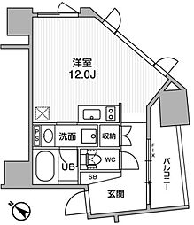 ニド巣鴨 8階ワンルームの間取り