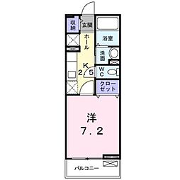 クラールシーズン2 1Kの間取図画像
