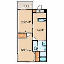 メゾン32 1階2DKの間取り