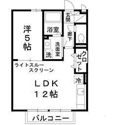 シャルトボナール 1LDKの間取図画像