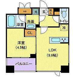メゾンビスタ渋谷宇田川 5階1LDKの間取り