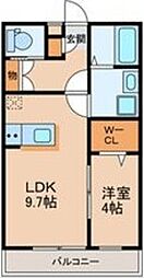 トルテやよい坂 1LDKの間取図画像