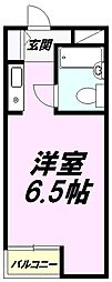 荒井マンションＢＡＬＭＹ248 2階ワンルームの間取り