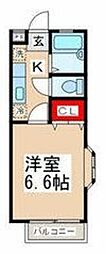 アルテミスガーデン 1階1Kの間取り