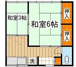深瀬荘 2Kの間取図画像