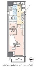 MUSISION板橋駅前 2Kの間取図画像