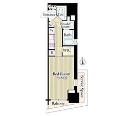 パークリュクス新宿御苑mono 1Kの間取図画像