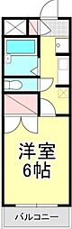 サンホワイト日吉 1Kの間取図画像