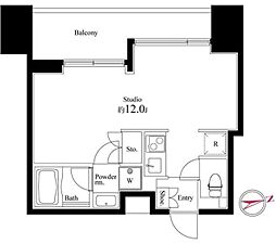 スクエアガーデン池袋 5階1Kの間取り