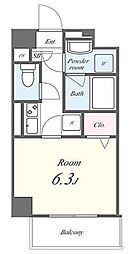 メッツォ南大塚 4階1Kの間取り