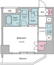 レジディア笹塚2 1Kの間取図画像