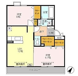 プリマベーラ 2LDKの間取図画像