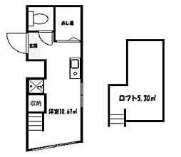 DKハウス西新宿 2階ワンルームの間取り