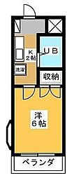 サンビーム薮崎 1Kの間取図画像