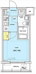 エル・グランジュテ武蔵小杉 1Kの間取図画像