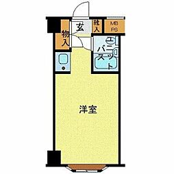 東京メトロ東西線 西葛西駅 徒歩9分の賃貸マンション 2階ワンルームの間取り
