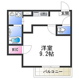 フジパレス浜寺石津東 1Kの間取図画像
