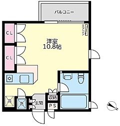 アッパルタメントベルベデーレ 2階ワンルームの間取り