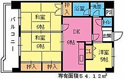 マノアール大橋 3DKの間取図画像