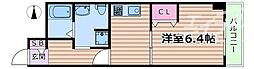 ハイツ三国 1Kの間取図画像