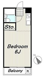 サードフロンティア 3階1Kの間取り