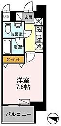 カスタリア住吉 1Kの間取図画像