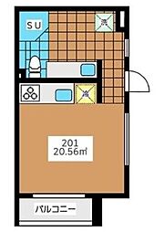 I Rashiku 中山 2階ワンルームの間取り