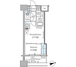 パークアクシス御茶ノ水ヒルトップ 7階1DKの間取り