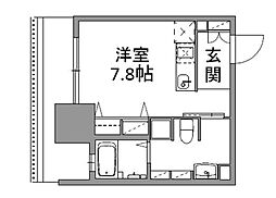 ANDON ワンルームの間取図画像