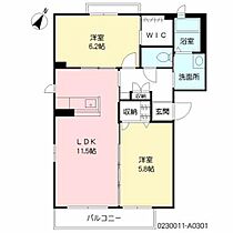 シャーメゾン朽網駅前 A0301 ｜ 福岡県北九州市小倉南区朽網西５丁目23-14（賃貸マンション2LDK・3階・56.90㎡） その2