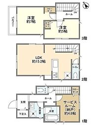Kolet尾山台南#10 1階2SLDKの間取り