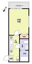 ルナモンド柏の葉 3階1Kの間取り