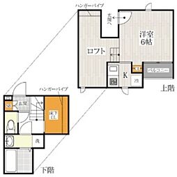CB千葉中央リベルテ 1Kの間取図画像