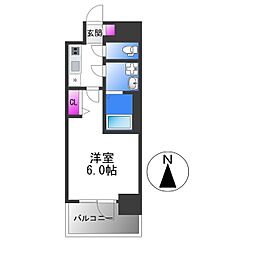 S-RESIDENCE高井田beleta 7階1Kの間取り