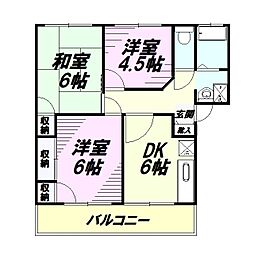 ヴィラ・クレール 1階3DKの間取り